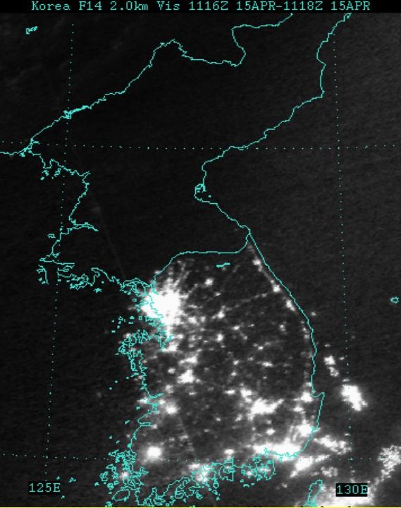 Северная корея фото ночью